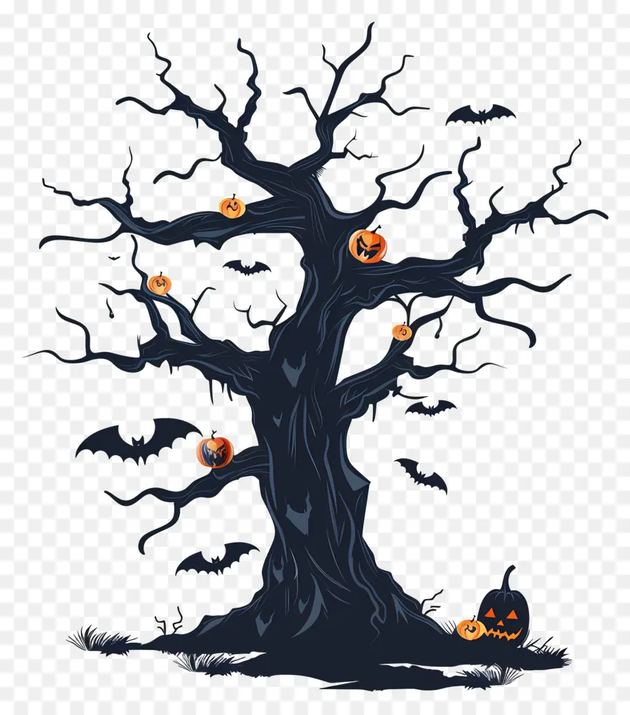 Arbre D'halloween Effrayant，Arbre D'halloween PNG