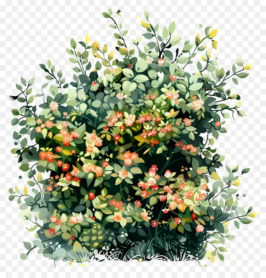 Buisson Avec Des Fleurs，Buisson PNG