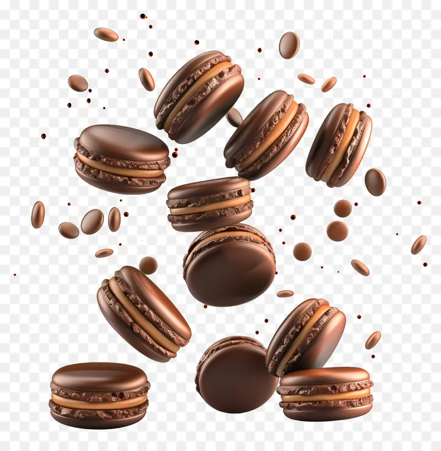 Macarons Au Chocolat，Cookies PNG