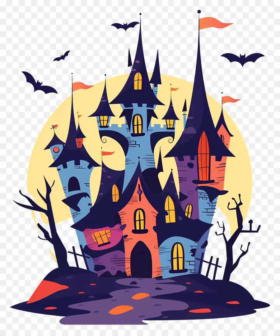 Château Effrayant D'halloween，Château Hanté PNG