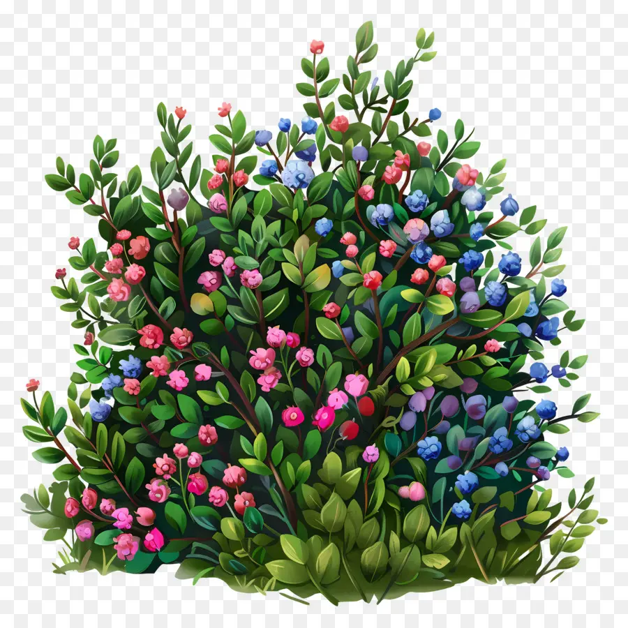 Buisson Avec Des Fleurs，Buisson Coloré PNG