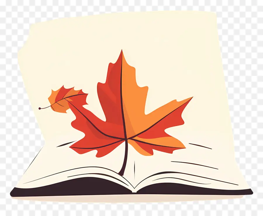 Feuille D'automne Sur Le Livre，Feuille PNG