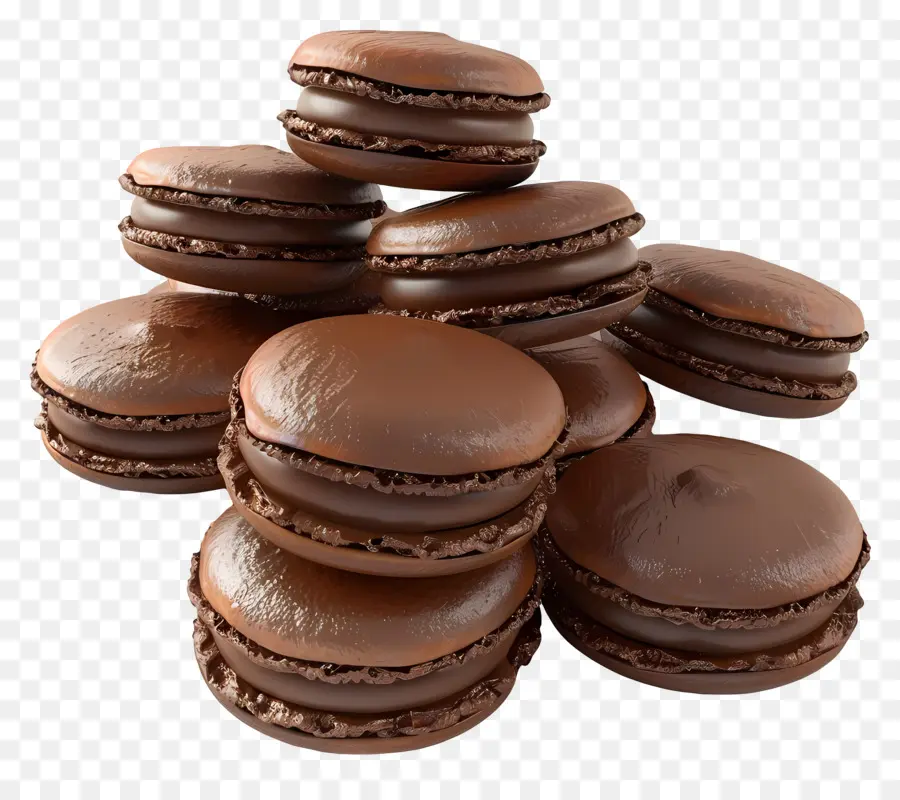 Macarons Au Chocolat，Dessert PNG