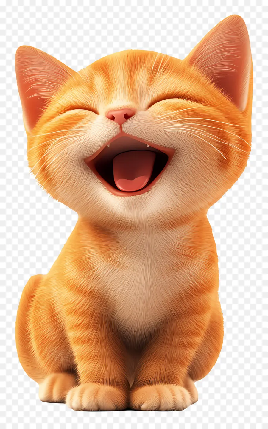 Heureux，Chaton Orange PNG