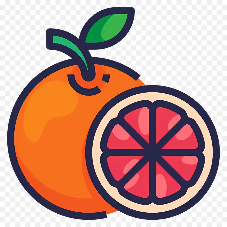 Pamplemousse，Orange Et Tranche PNG