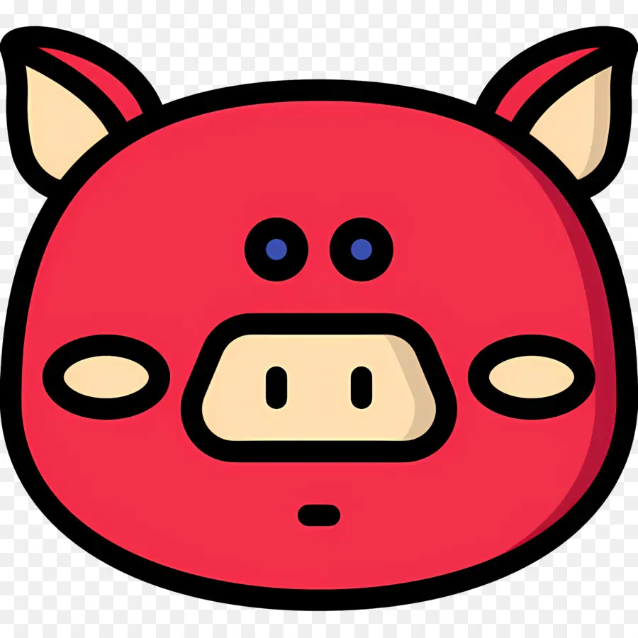 Visage De Cochon，Visage De Cochon Rouge PNG