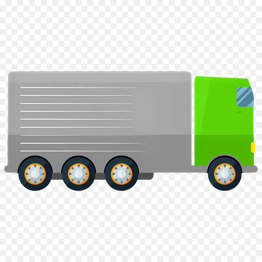 Camion De Livraison，Camion Vert Et Gris PNG