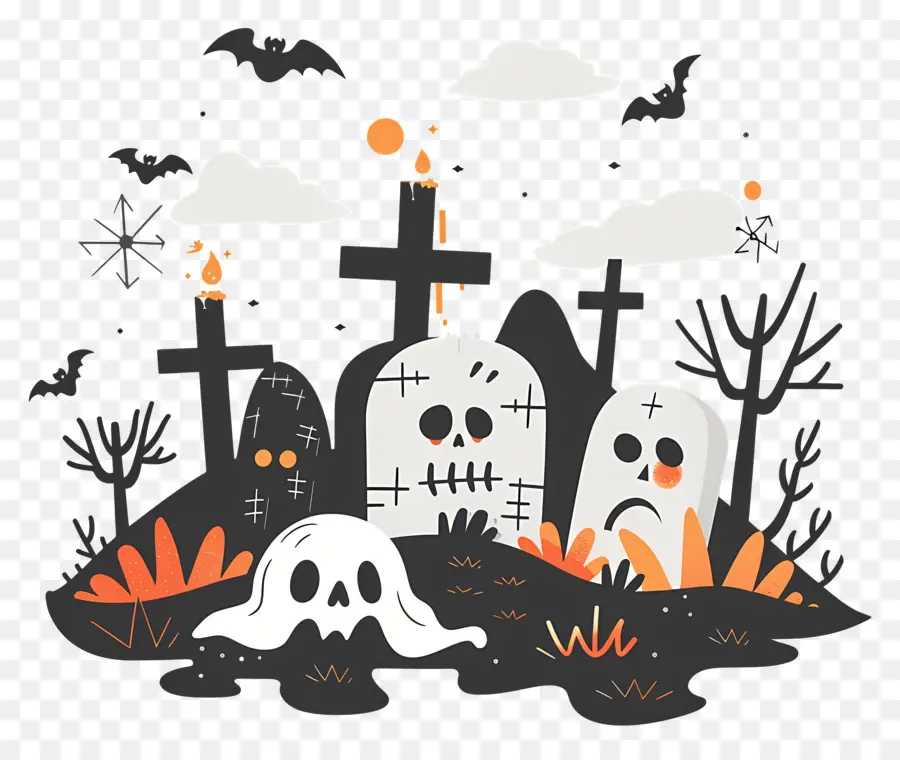 Cimetière D'halloween，Cimetière PNG