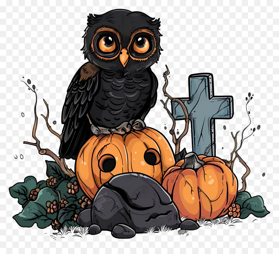 Chouette D'halloween，Hibou PNG