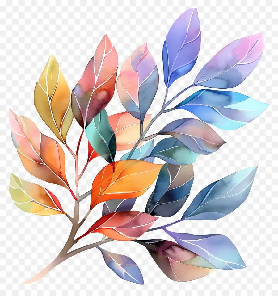 Feuillage Aquarelle，Feuilles D'aquarelle PNG