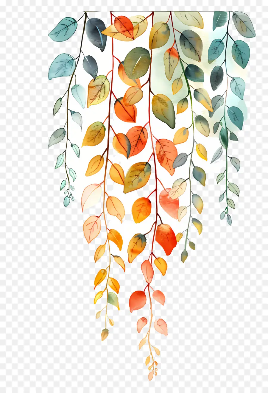 Feuillage Aquarelle，Feuilles PNG