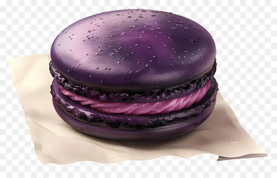 Macaron Au Cassis，Macarons Violets PNG