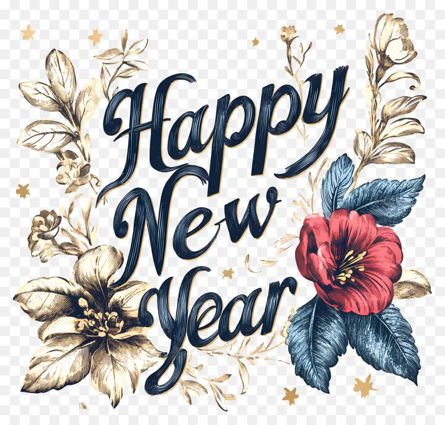 Bonne Année，Fleurs PNG