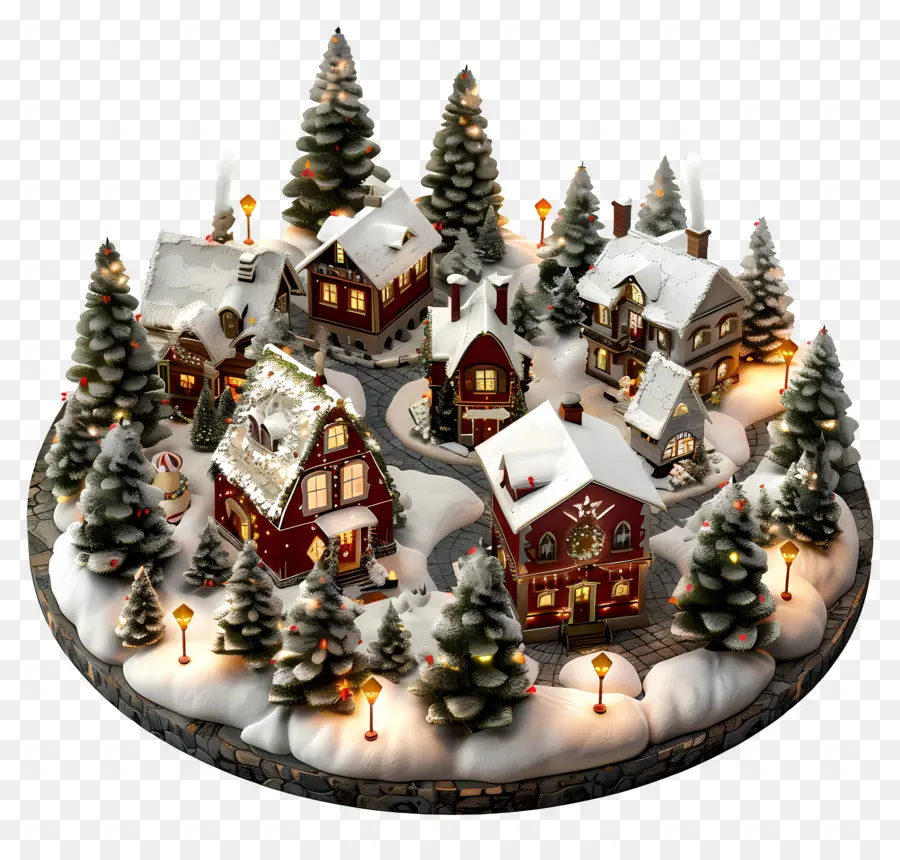 Ville De Noël，Village Enneigé PNG