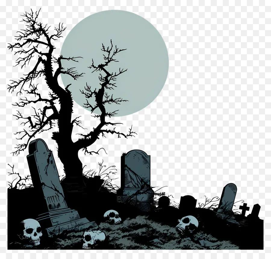 Cimetière D'halloween，Cimetière PNG