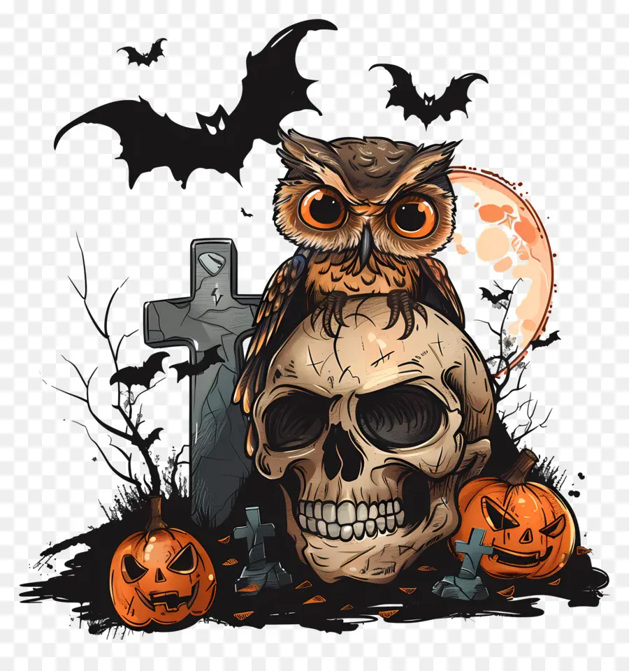 Chouette D'halloween，Hibou PNG