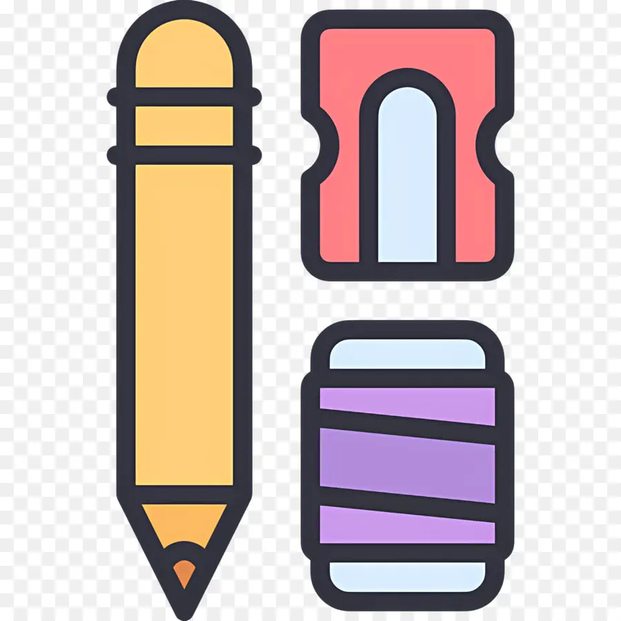 Fournitures Scolaires，Crayon Et Gomme PNG