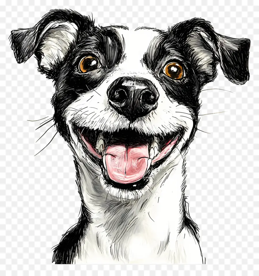 Heureux，Chien De Croquis PNG