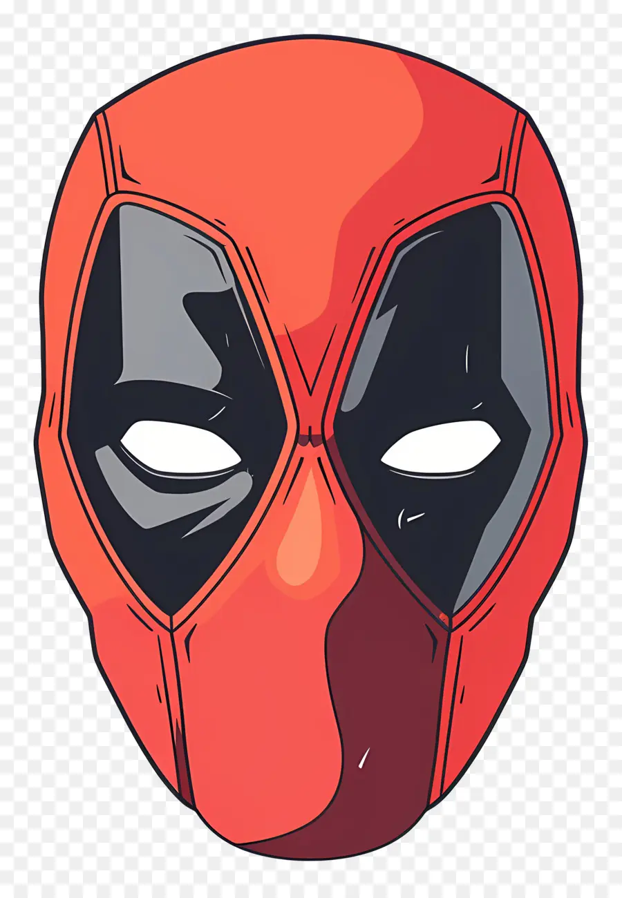 Visage De Deadpool De Dessin Animé，Masque Rouge PNG