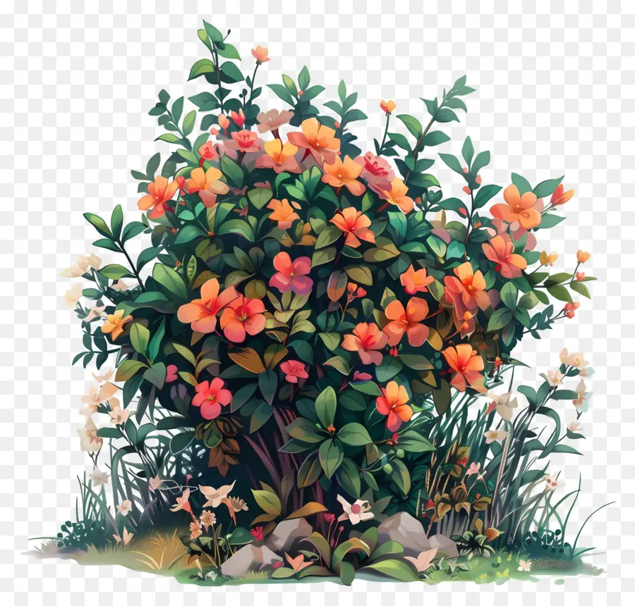 Buisson Avec Des Fleurs，Buisson De Fleurs PNG