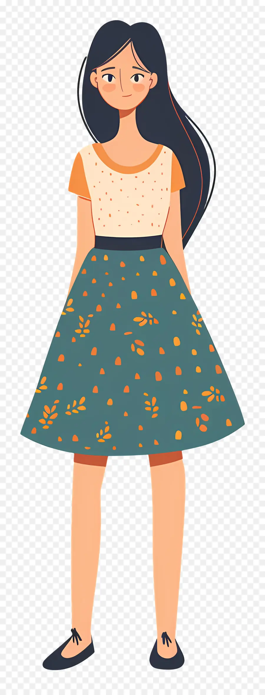 Femme En Jupe，Fille PNG