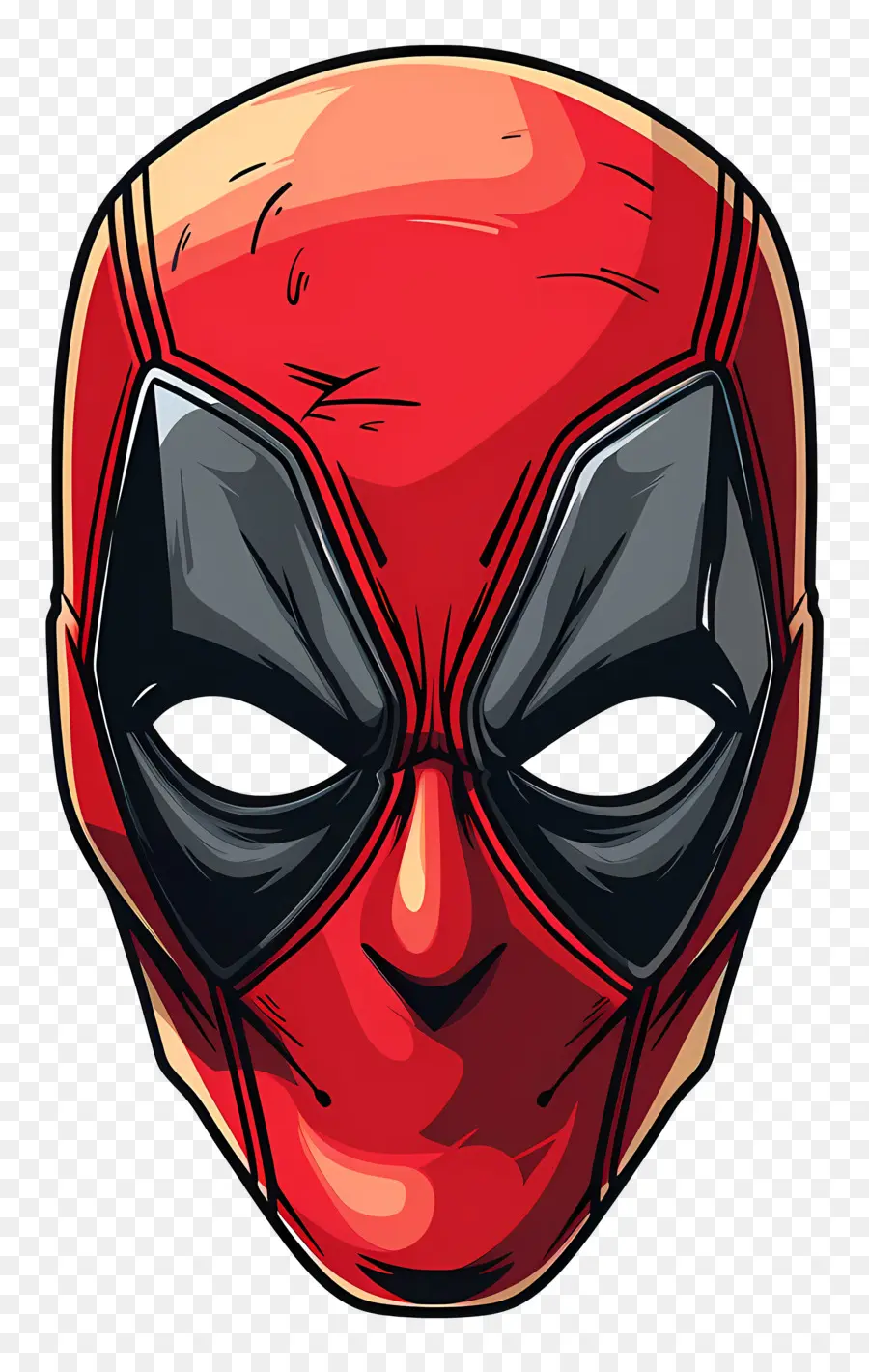 Visage De Deadpool De Dessin Animé，Masque Rouge PNG