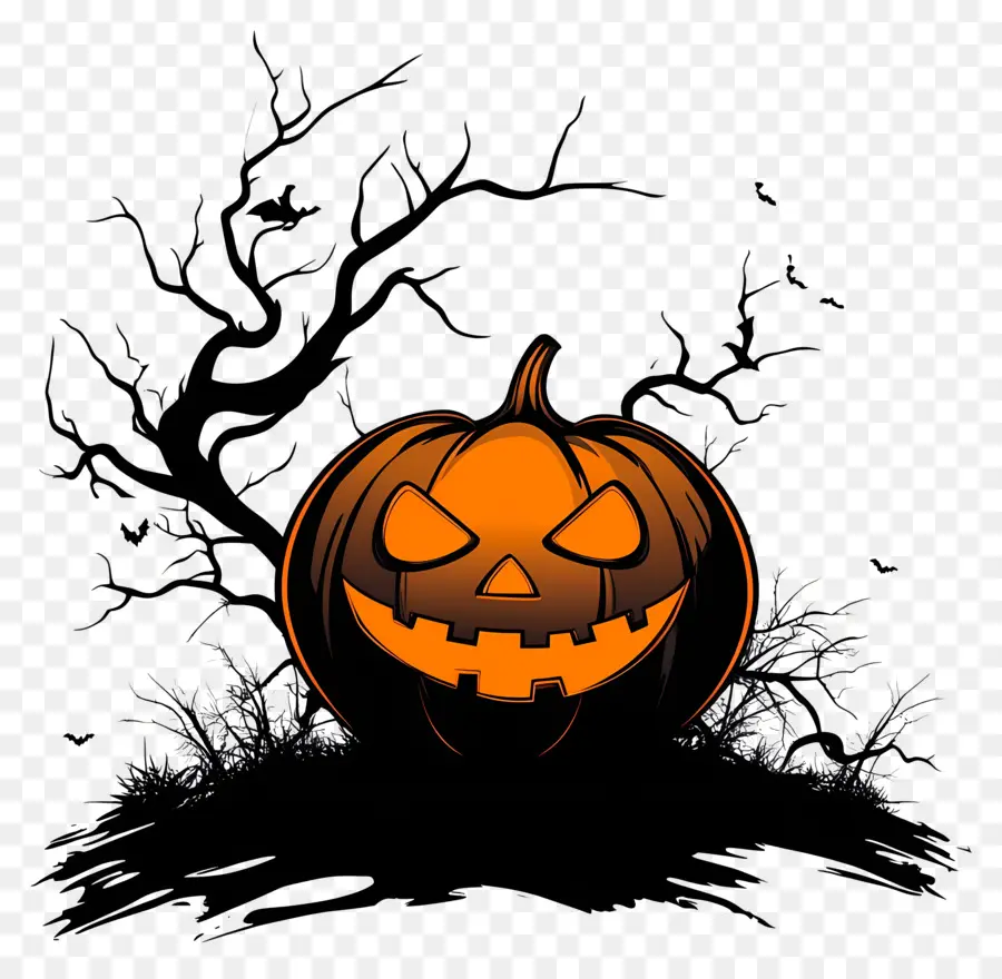 Halloween，Cadre Citrouille Et Chauves Souris PNG