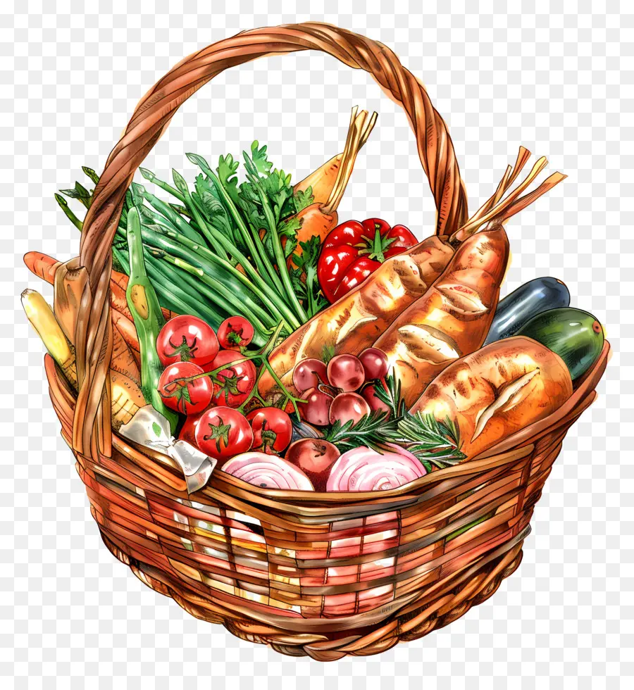 Panier Alimentaire，Panier De Légumes PNG