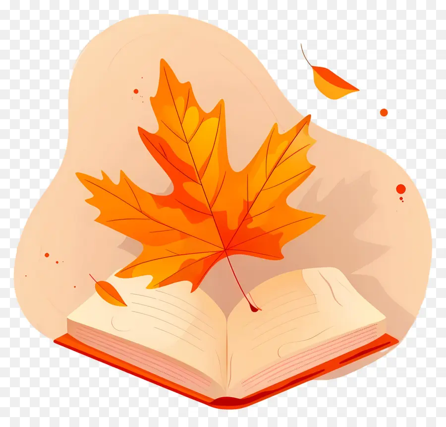 Feuille D'automne Sur Le Livre，Feuille PNG