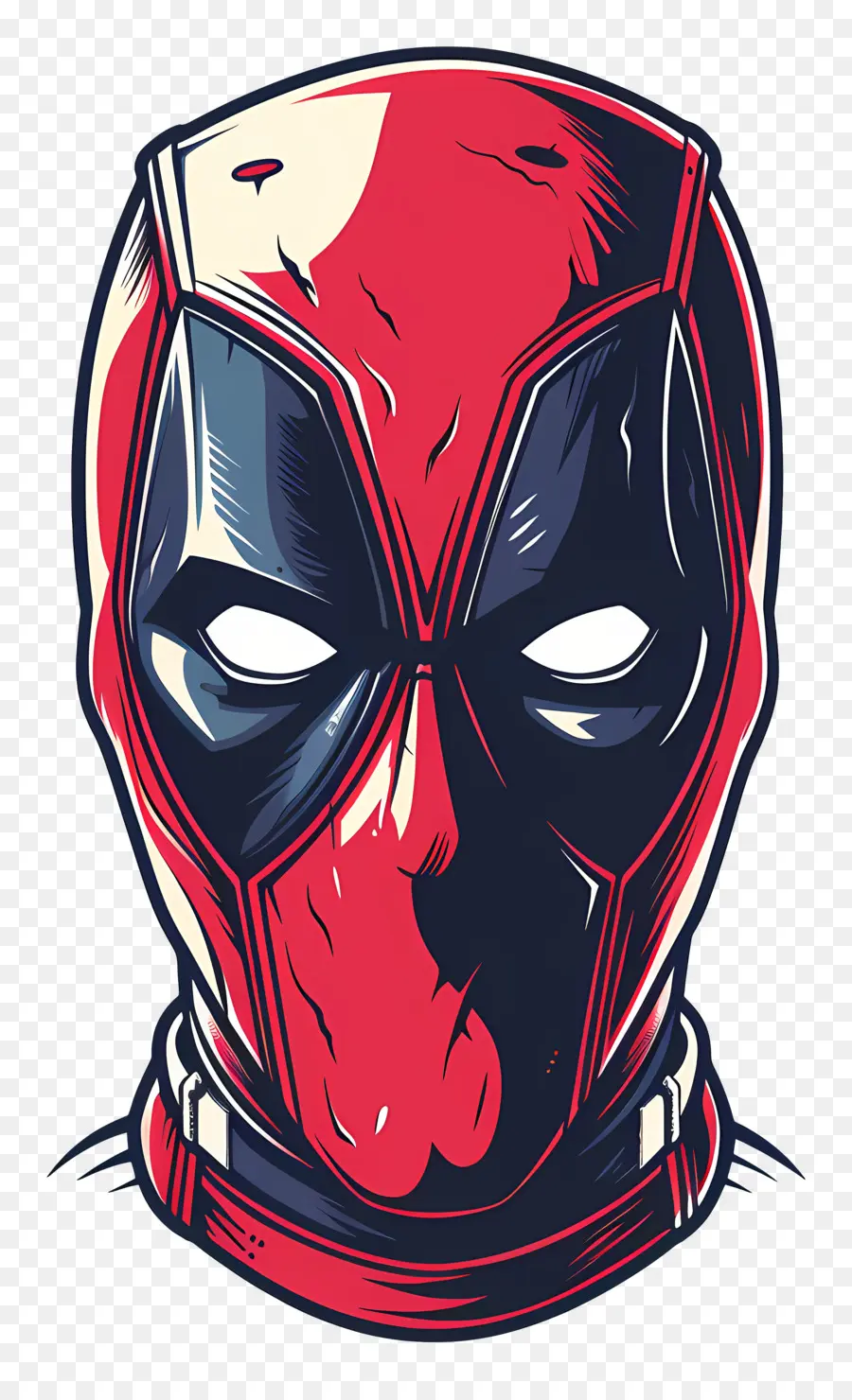 Visage De Deadpool De Dessin Animé，Masque Rouge Et Noir PNG