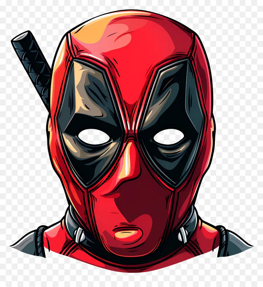 Visage De Deadpool De Dessin Animé，Masque De Super Héros PNG