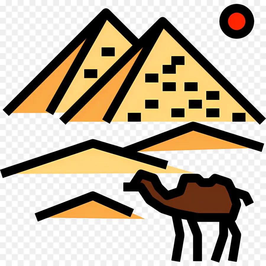 Pyramide，Pyramides Et Chameau PNG