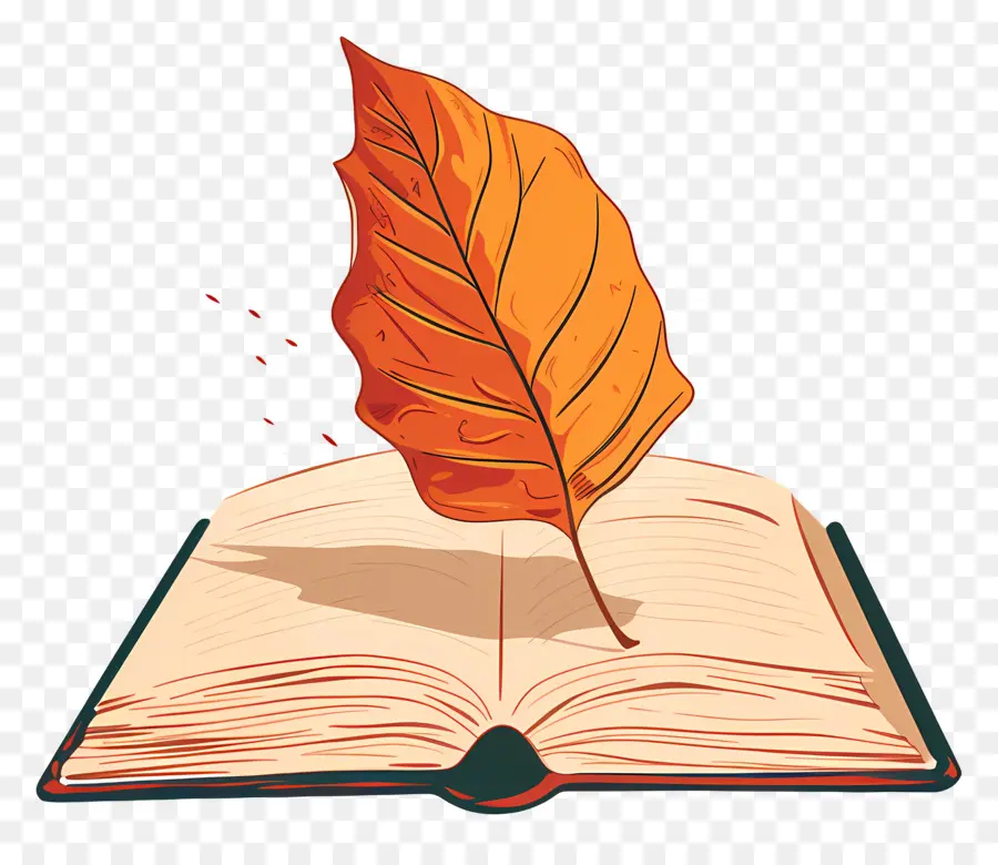 Feuille D'automne Sur Le Livre，Feuille PNG