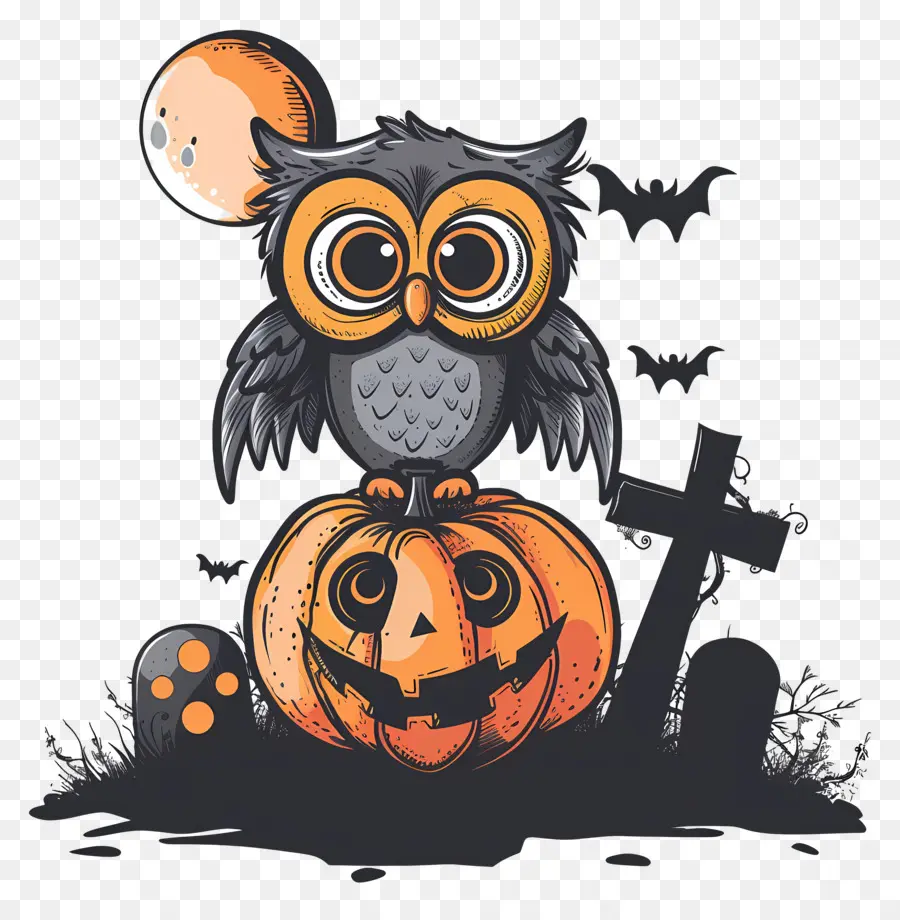 Chouette D'halloween，Hibou PNG