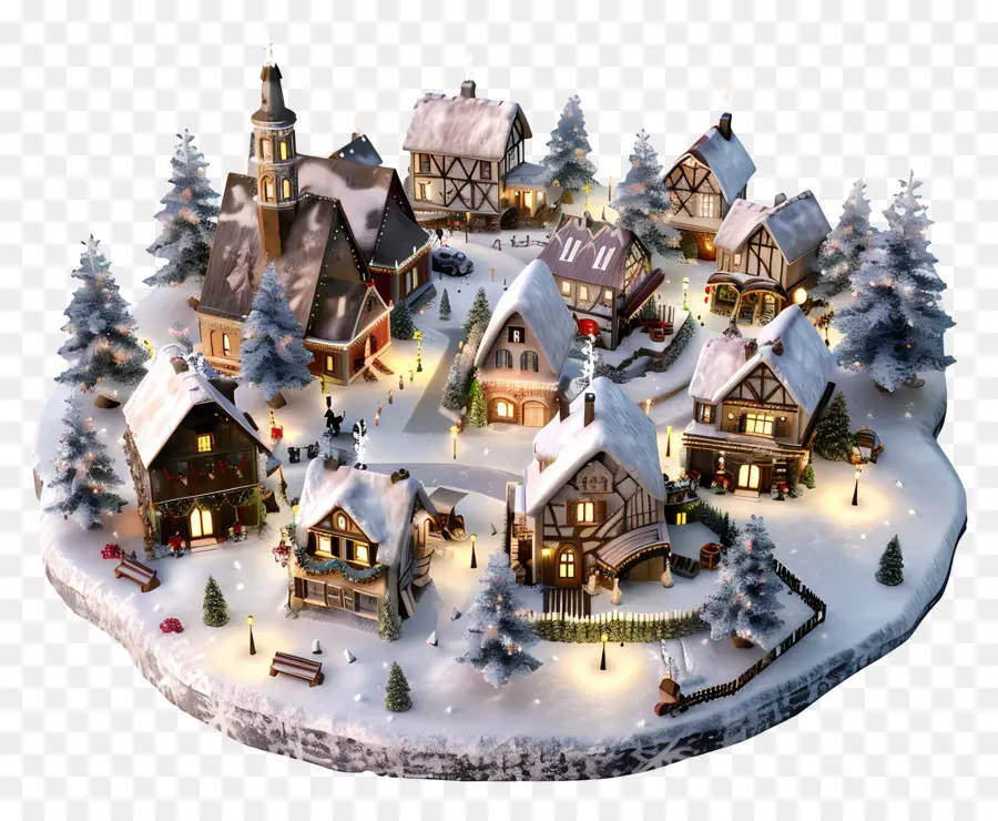 Ville De Noël，Village Enneigé PNG