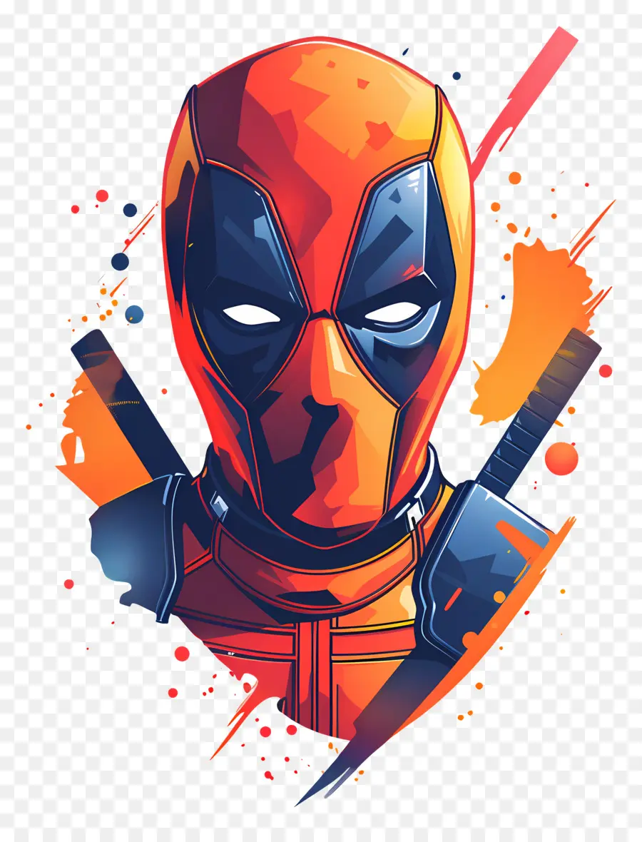 Visage De Deadpool De Dessin Animé，Super Héros PNG