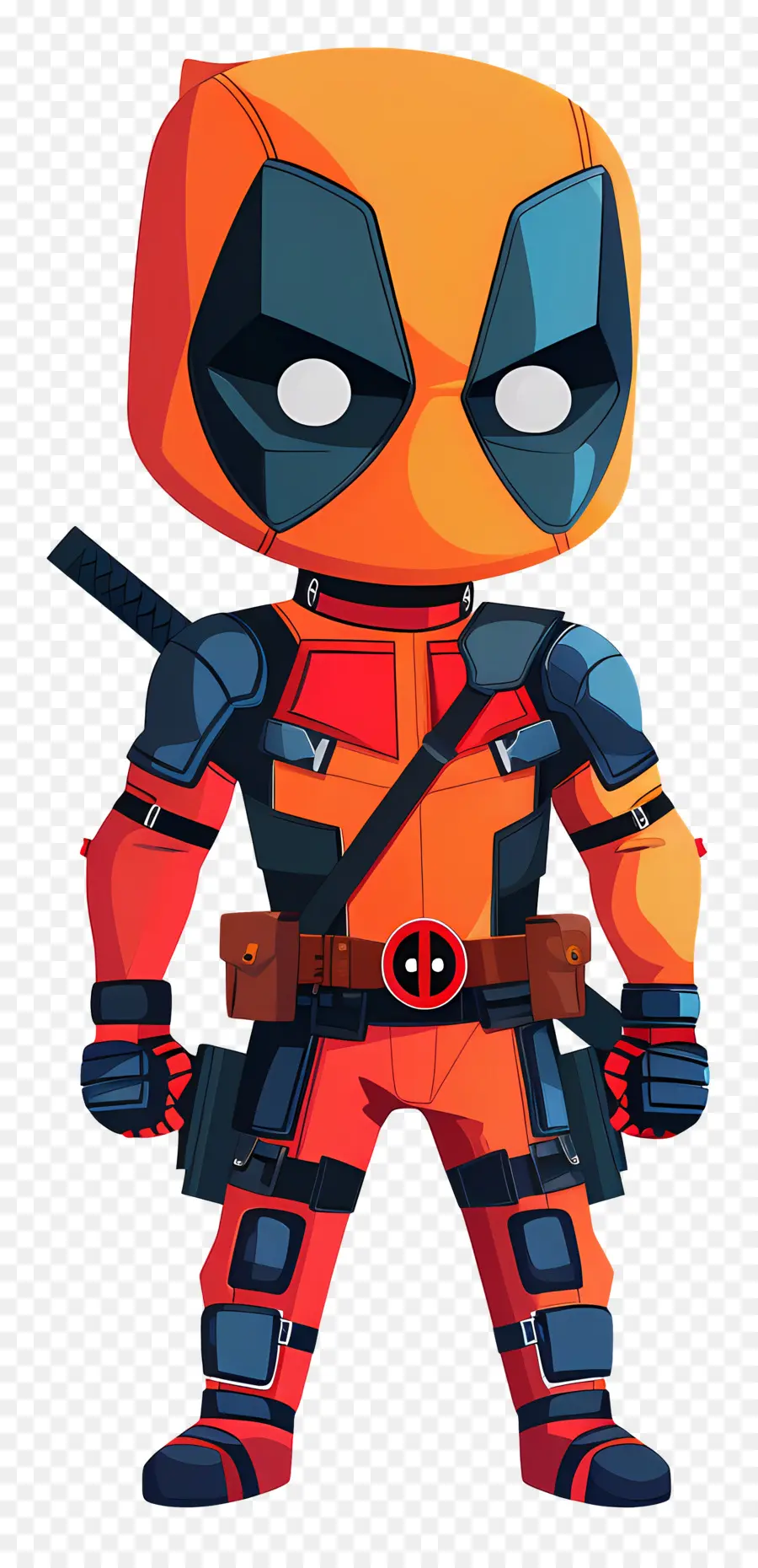 Deadpool Mignon，Caractère Rouge Et Noir PNG