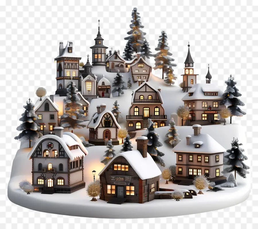 Ville De Noël，Village Enneigé PNG