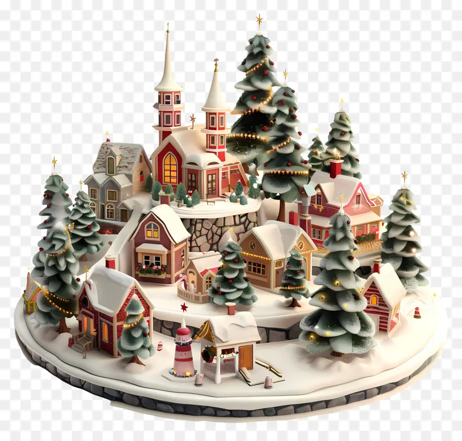 Ville De Noël，Village Miniature PNG