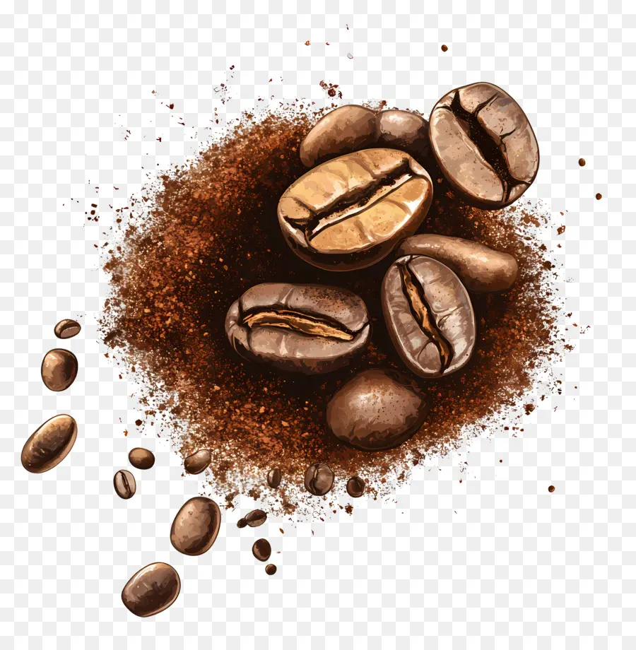 Café En Poudre，Café En Grains PNG