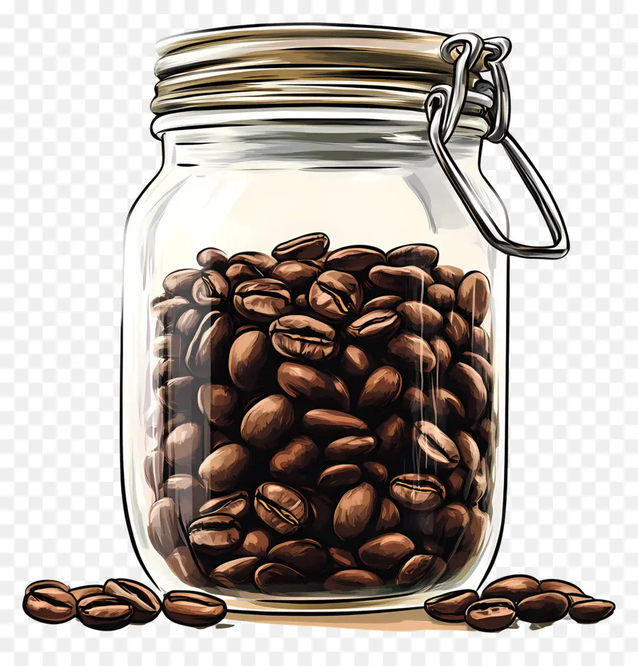 Pot à Café，Café En Grains PNG