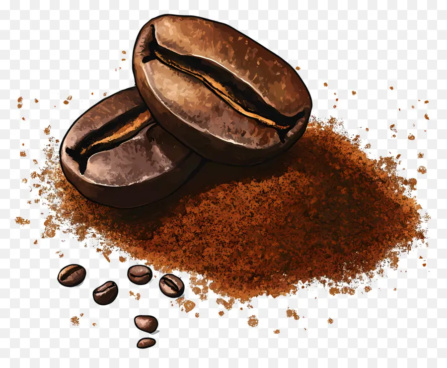 Café En Poudre，Café En Grains PNG