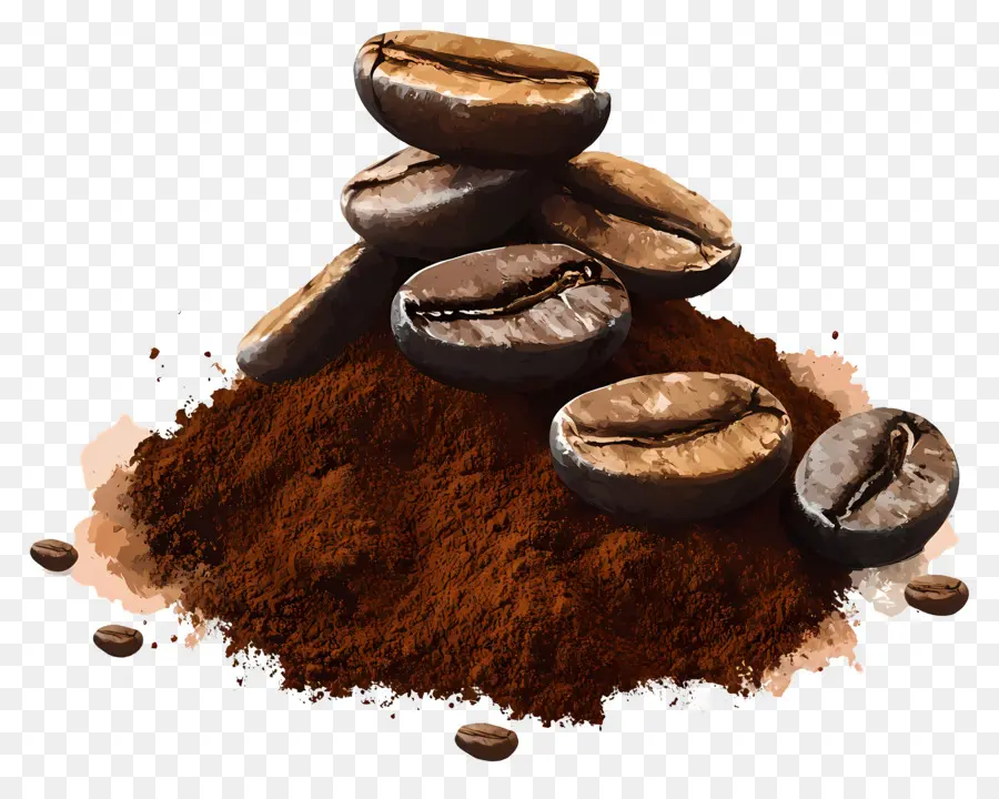 Café En Poudre，Café En Grains PNG