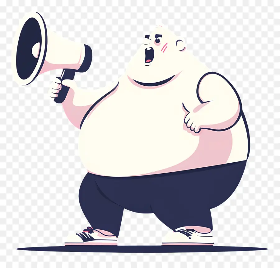 Embonpoint，Homme Avec Mégaphone PNG