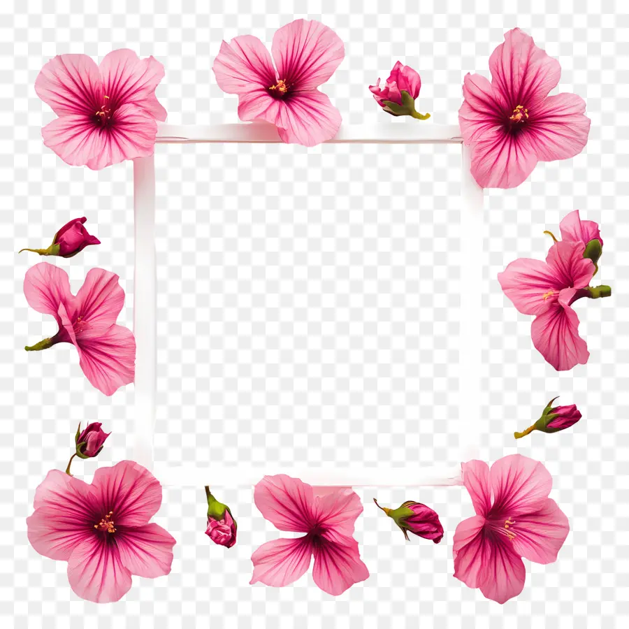 Cadre Simple Rose，Cadre De Fleurs PNG