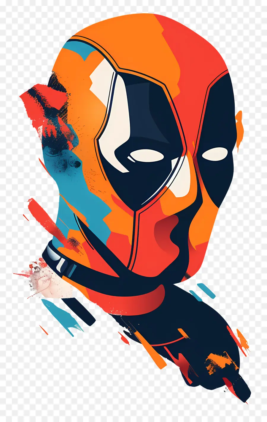 Visage De Deadpool De Dessin Animé，Masque Coloré PNG