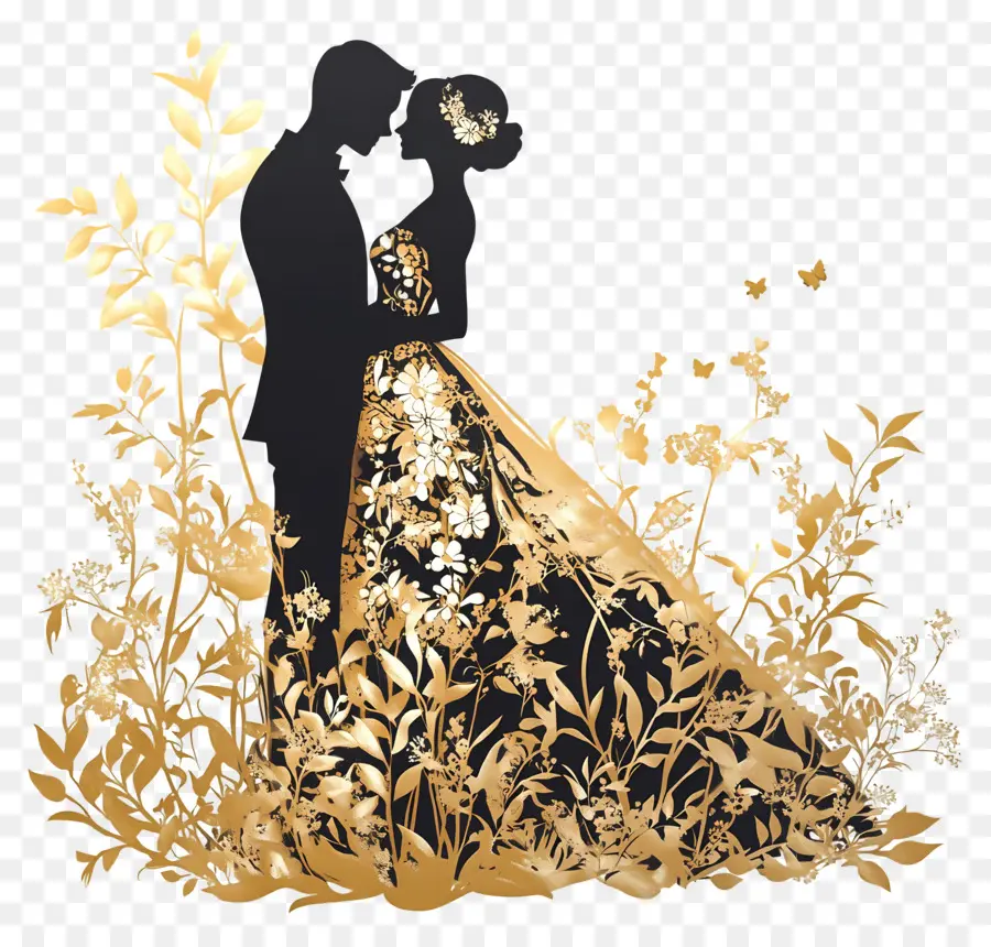 Silhouette De Mariage，Silhouette Couple PNG