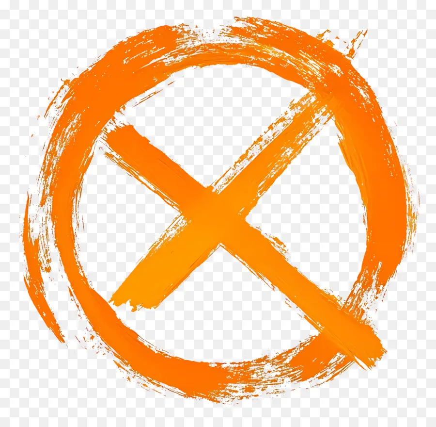 Symbole X，Croix Orange PNG