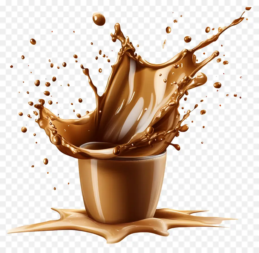 Café Splash，Éclaboussure De Chocolat PNG