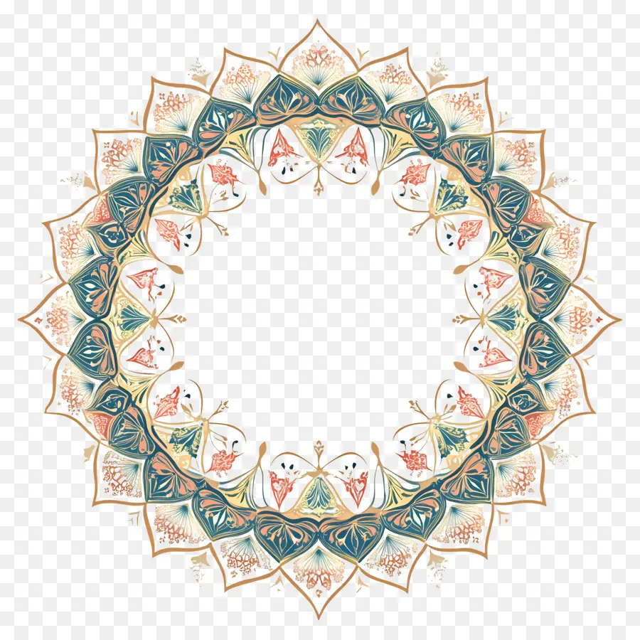 Cadre De Mariage Islamique，Couronne Florale PNG